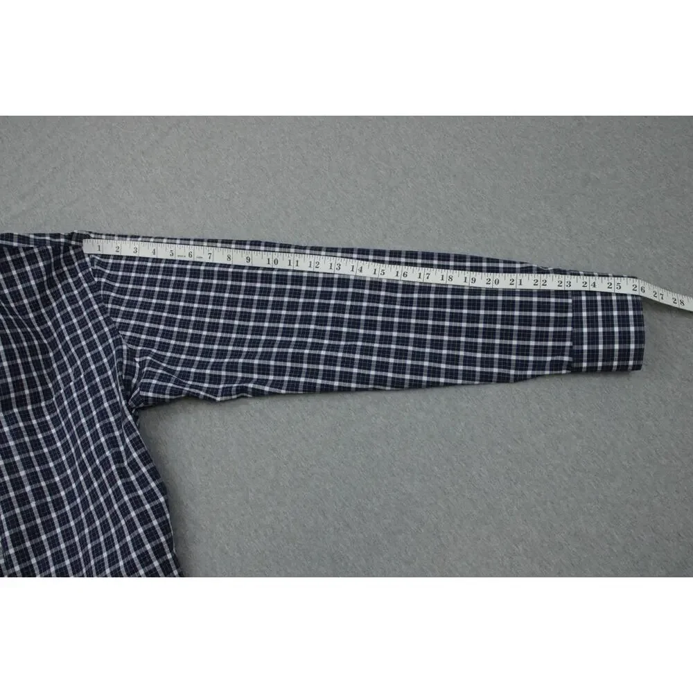 J‎ Crew Shirt Mens XL (17-17.5) Check Thompson Flex Wrinkle Free Cotton Blend